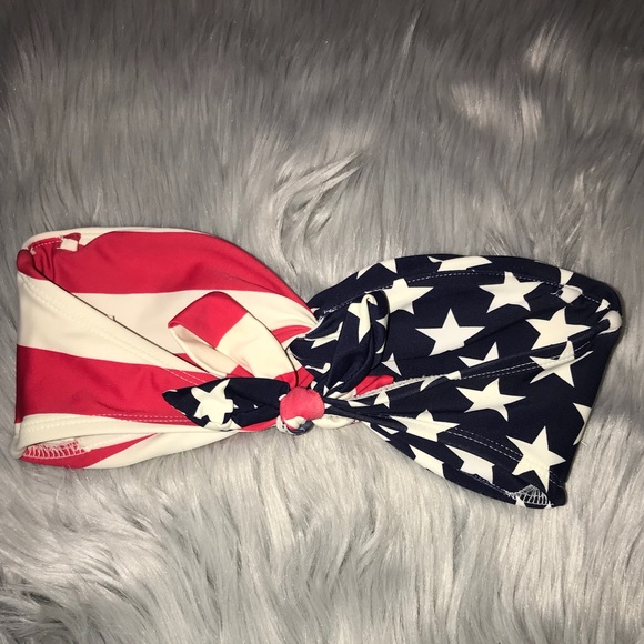 USA Flag Bandeau Bikini Top - Picture 5 of 7